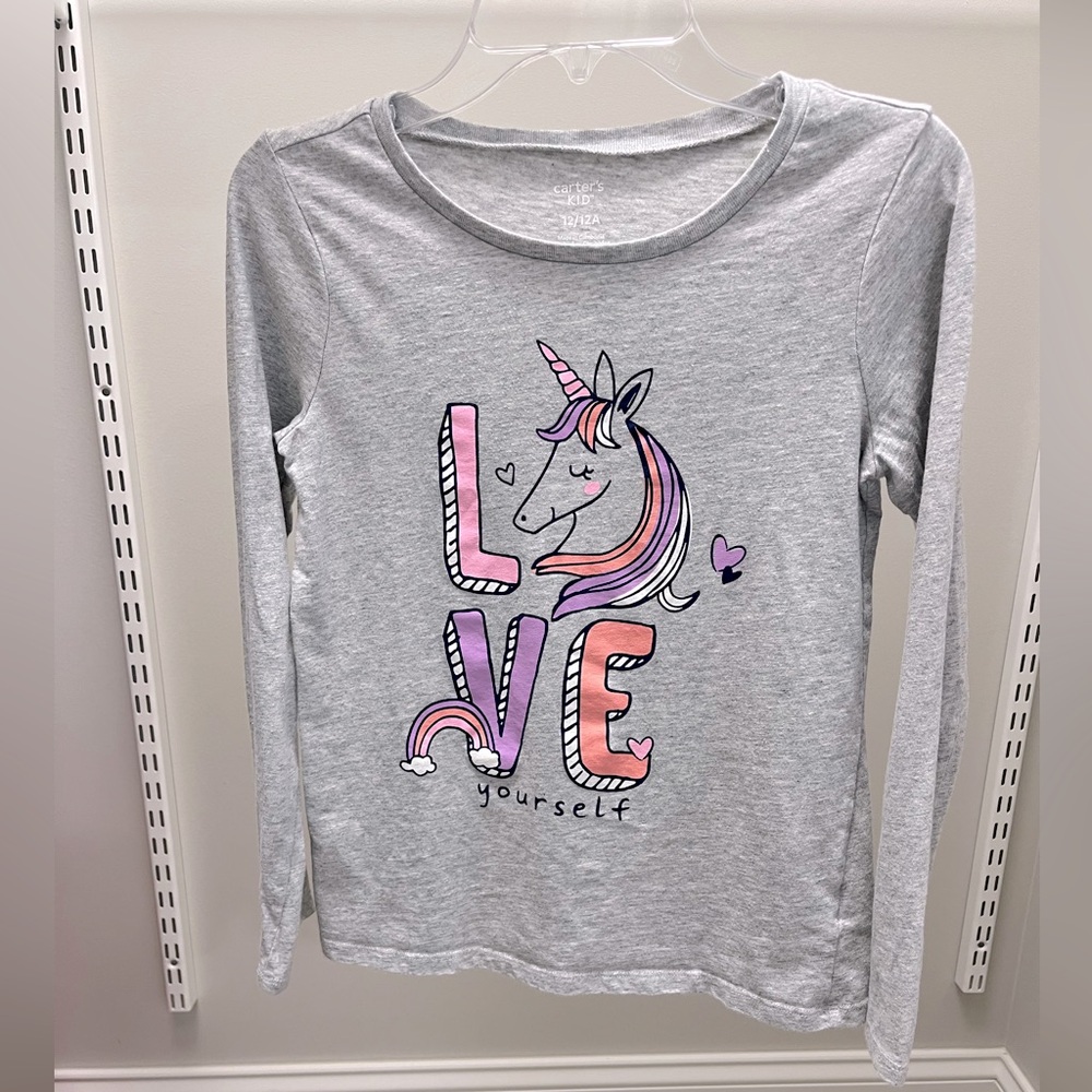 Carter’s Size 12/12A Long-Sleeved Unicorn T-Shirt